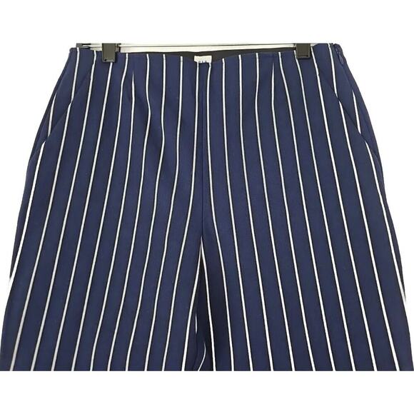 Gap~Woman Size 10~Navy Blue Stripe High Rise Crop Flare Ankle Pants Stretch NWOT - Picture 6 of 12